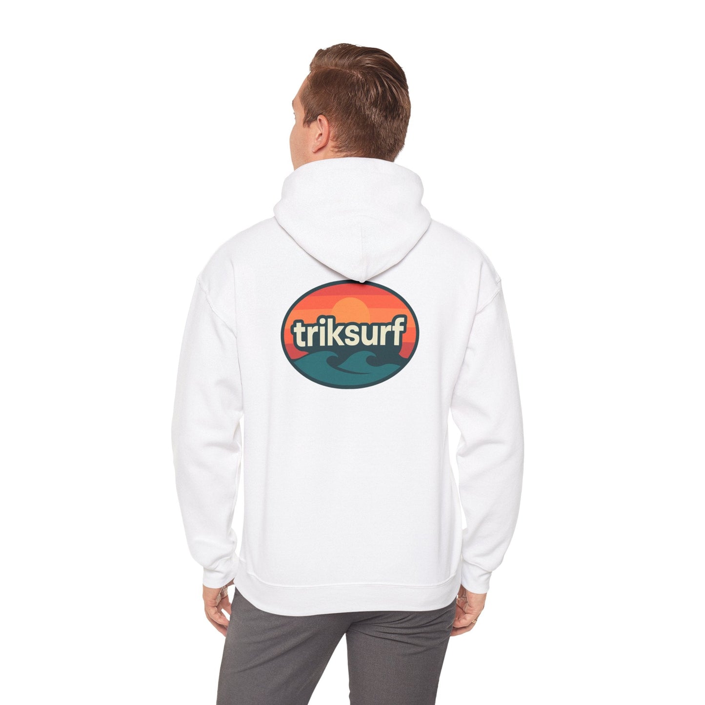 Surf-Inspired Unisex Hooded Sweatshirt, Cozy Beachwear, Summer Essentials, Outdoor Adventure Gear, Gift for Surfers Printify