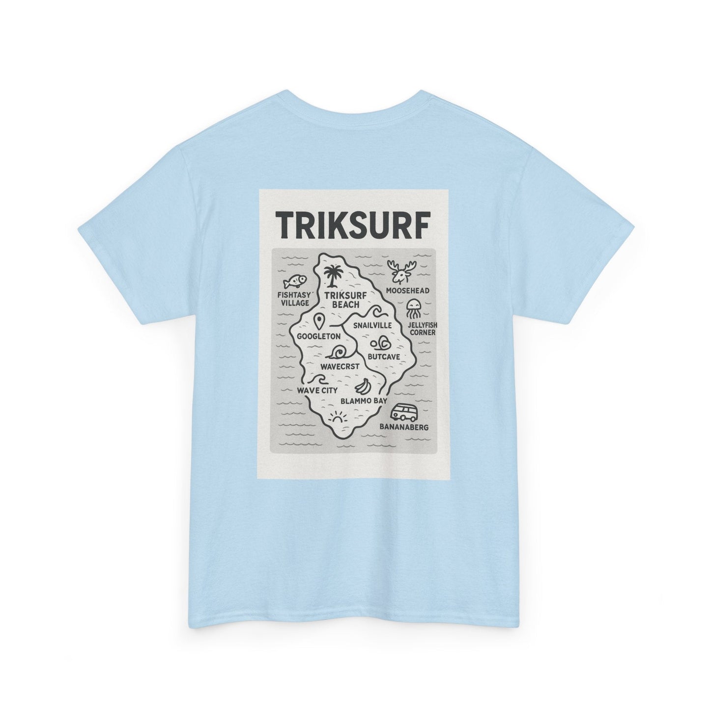 Beach Vibes Unisex Heavy Cotton Tee - TrikSurf Map Design Printify