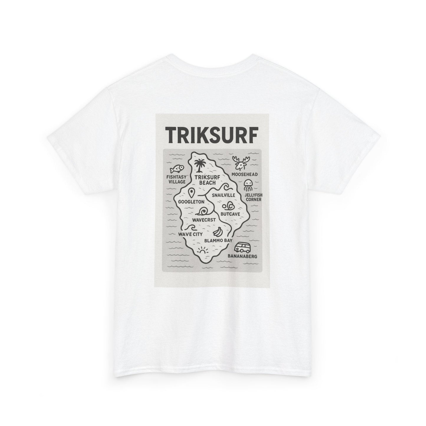 Beach Vibes Unisex Heavy Cotton Tee - TrikSurf Map Design Printify