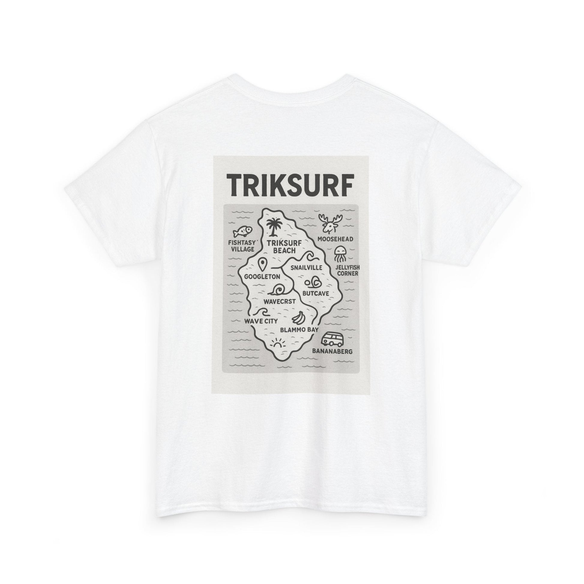 Beach Vibes Unisex Heavy Cotton Tee - TrikSurf Map Design Printify
