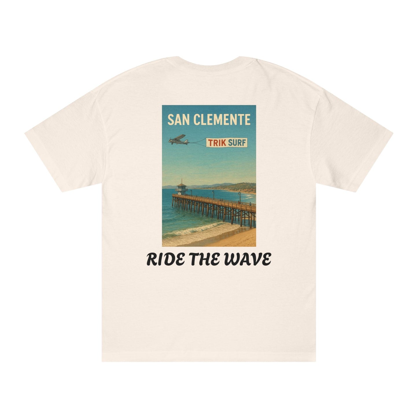 San Clemente Surf Tee — "Ride the Wave" Beach Graphic T-Shirt Printify