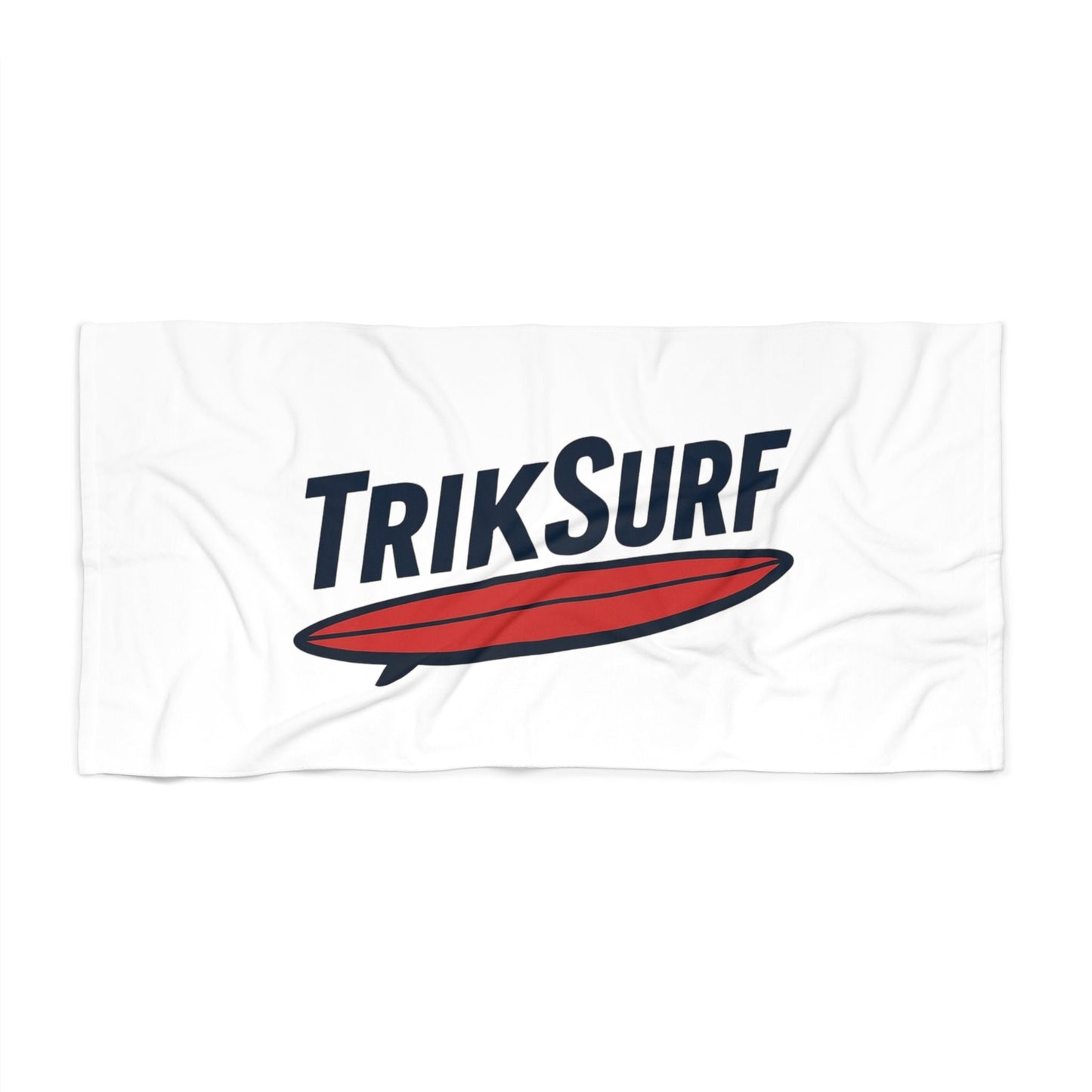 TrikSurf Surfboard Beach Towel – Retro Red Surf Logo Printify