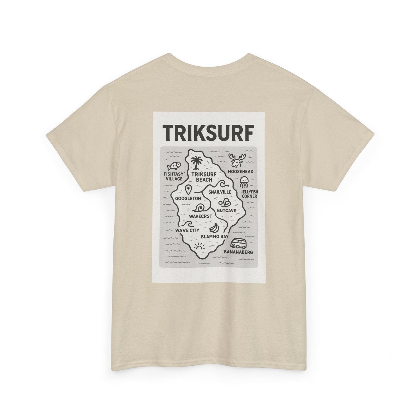 Beach Vibes Unisex Heavy Cotton Tee - TrikSurf Map Design Printify