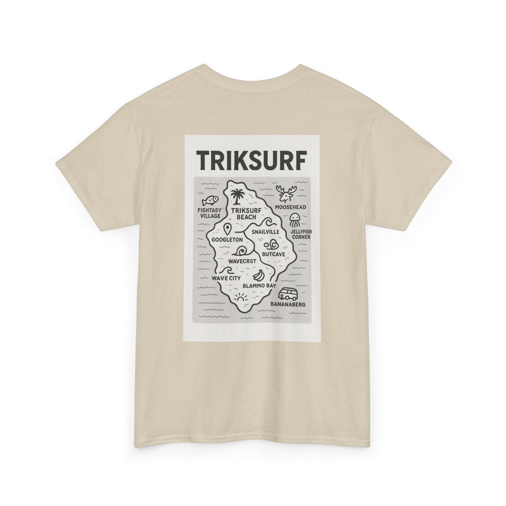 Beach Vibes Unisex Heavy Cotton Tee - TrikSurf Map Design Printify