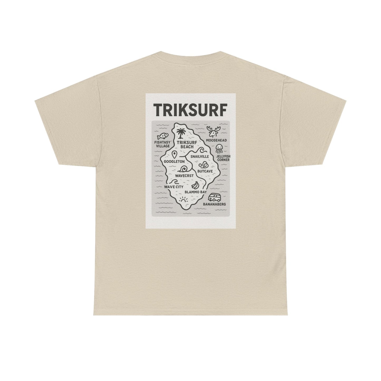 Beach Vibes Unisex Heavy Cotton Tee - TrikSurf Map Design Printify