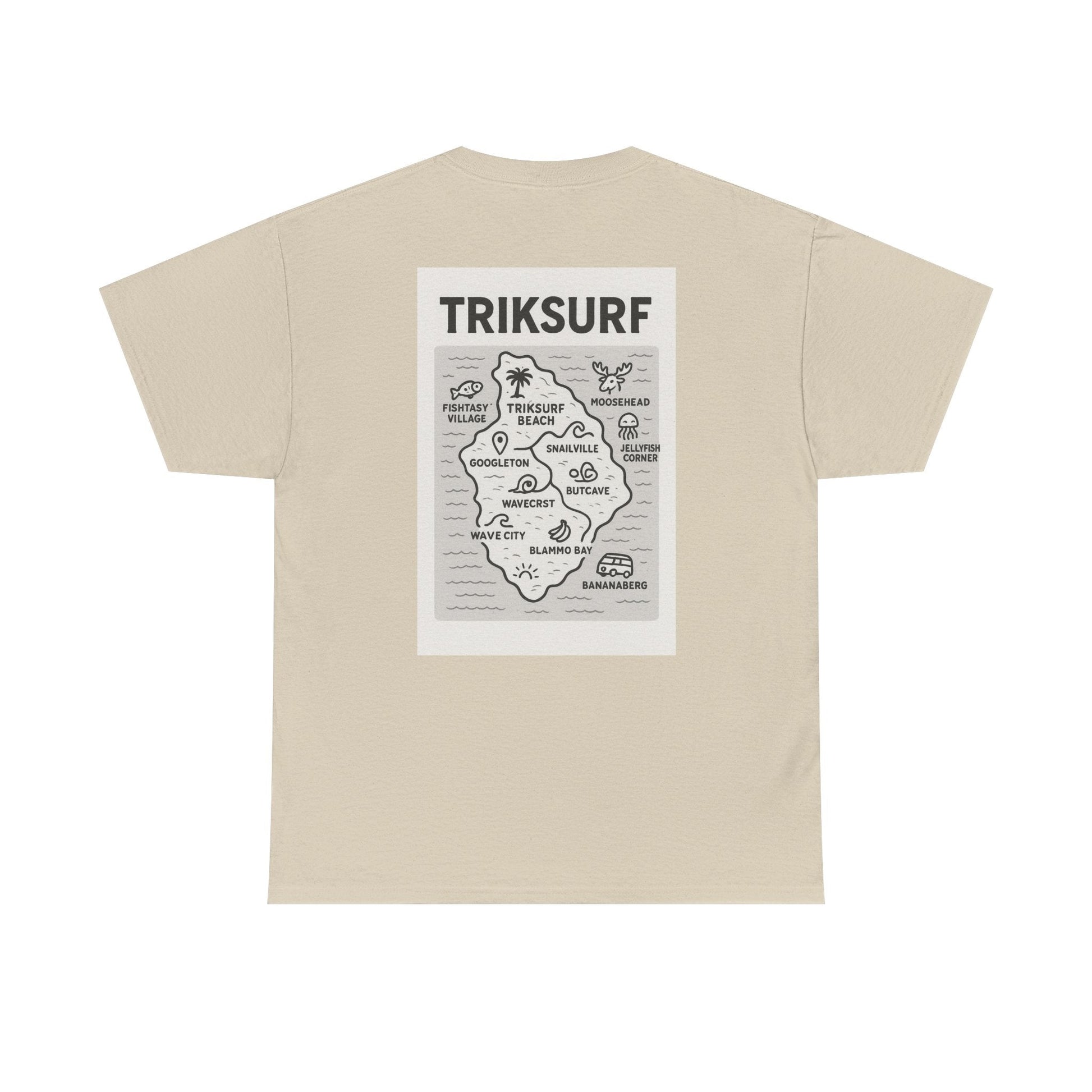 Beach Vibes Unisex Heavy Cotton Tee - TrikSurf Map Design Printify
