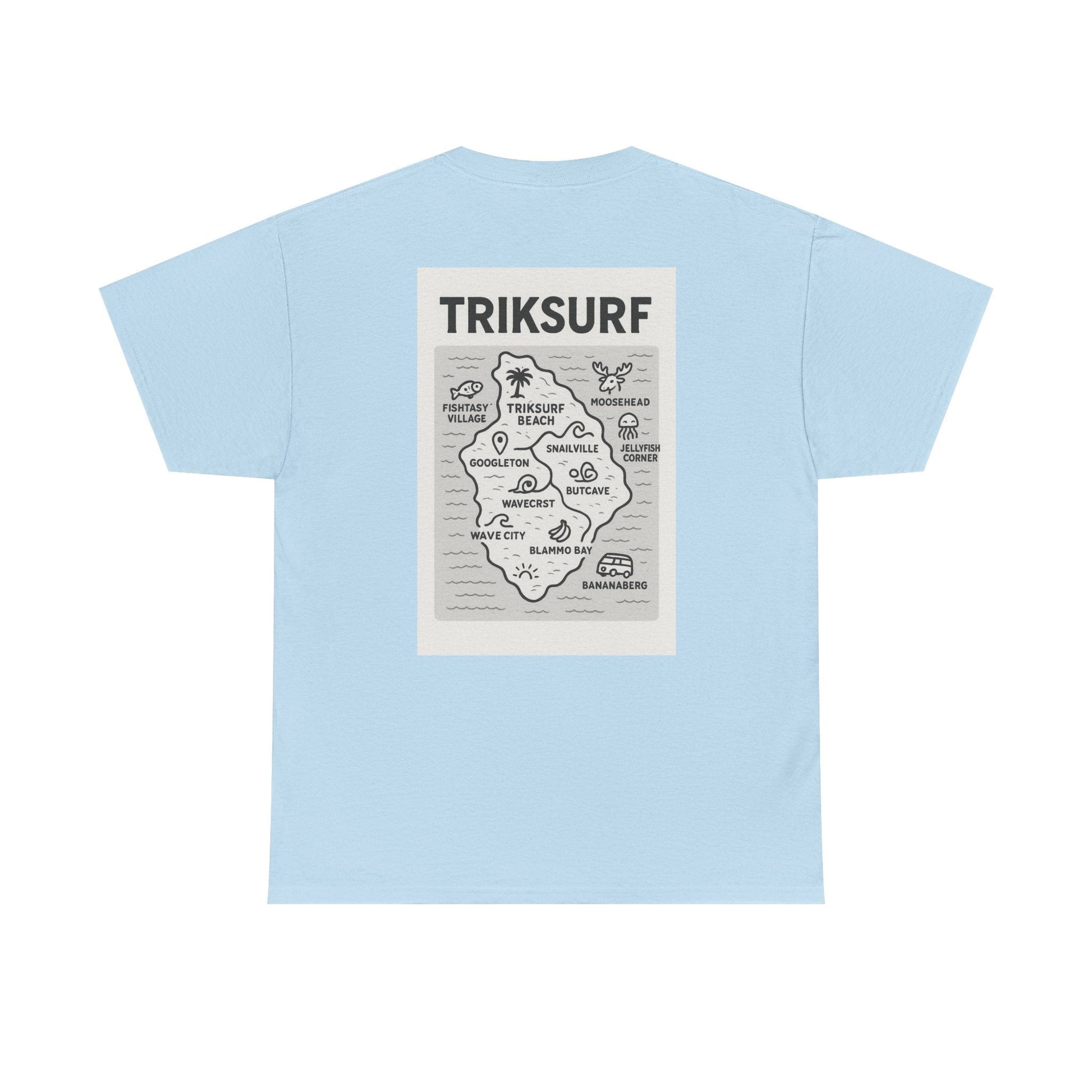 Beach Vibes Unisex Heavy Cotton Tee - TrikSurf Map Design Printify